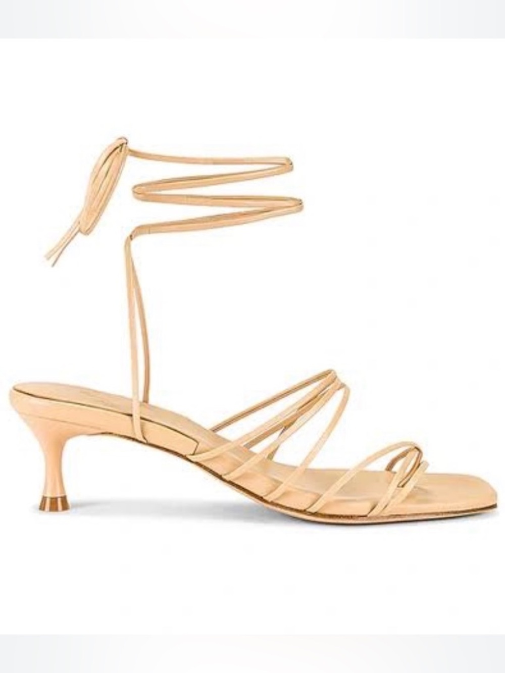 LPA Lucia Beige Strappy Kitten Heels